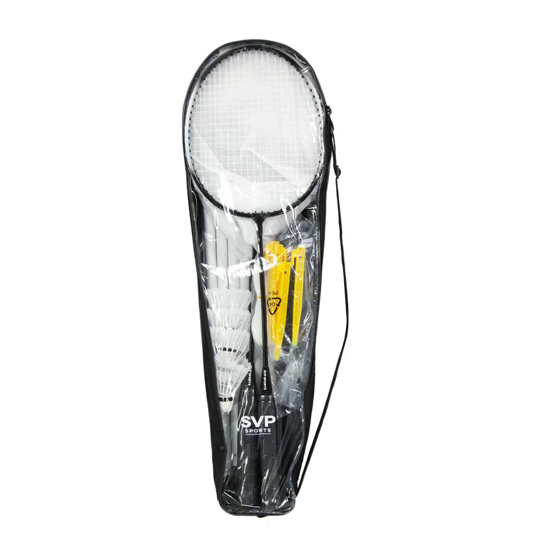 SVP Play - 4 Pack Steel Badminton Racquet Set With Net (SSO-047B4) - Image 5